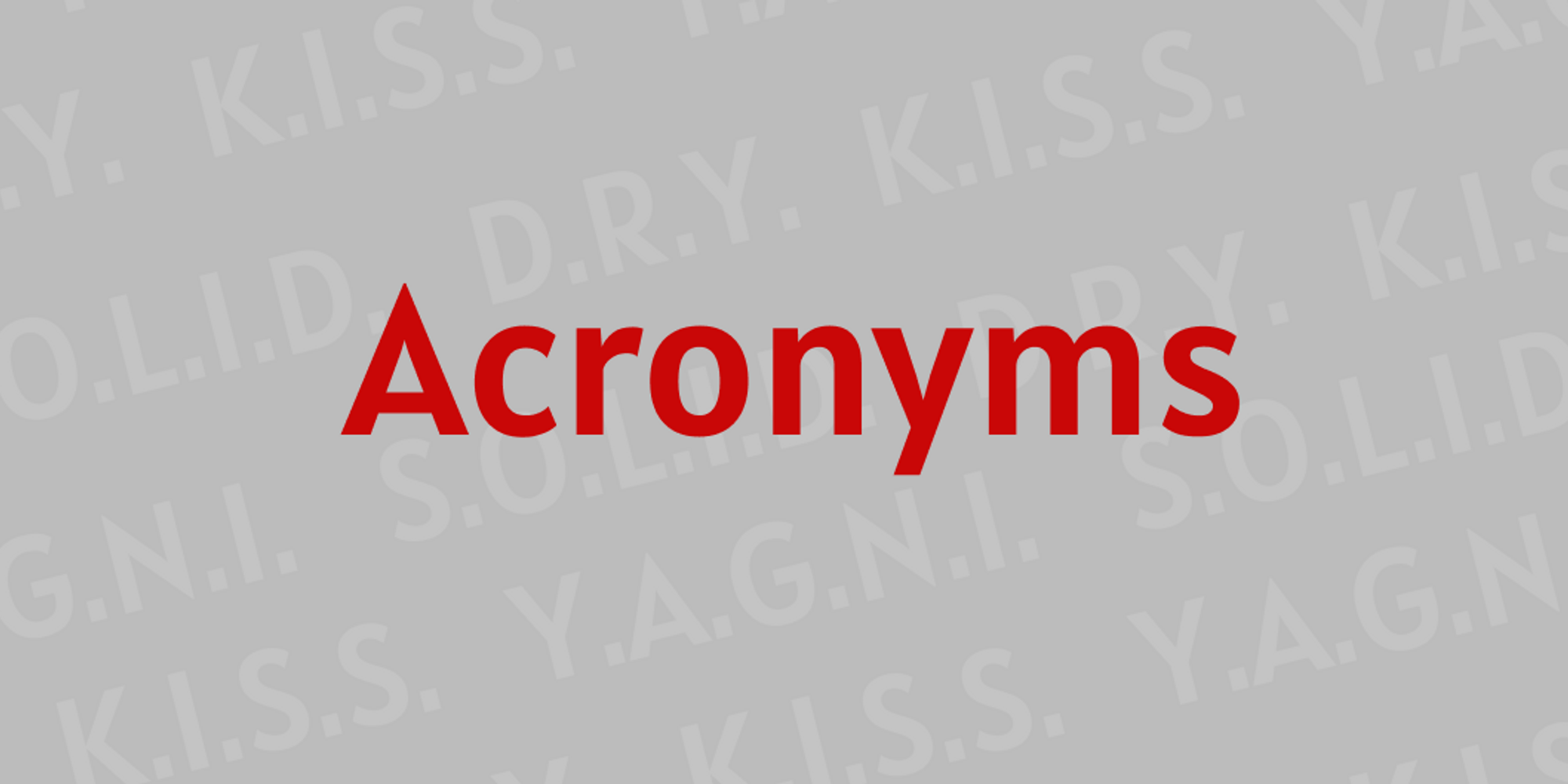 Cover Image for Popular Acronyms